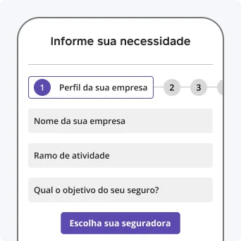 seguro-necessidade Cotar seguro empresarial: na imagem, primeira etapa de contratação de seguro para empresas — informar dados da empresa.