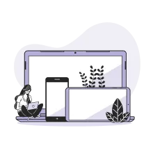 seguro-devices Na imagem, representação de uma das vantagens de contratar Seguro Garantia com a Mutuus: atendimento ágil.