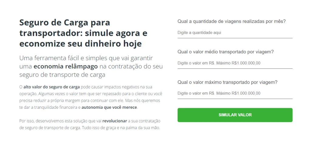 Apólice de seguro de carga com valor menor do que a mercadoria